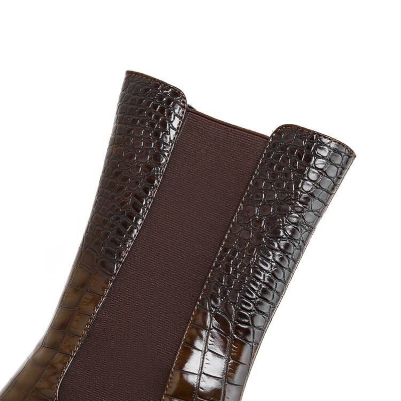 Hesione | Platform Sole Elastic Side Panels Ankle Boots