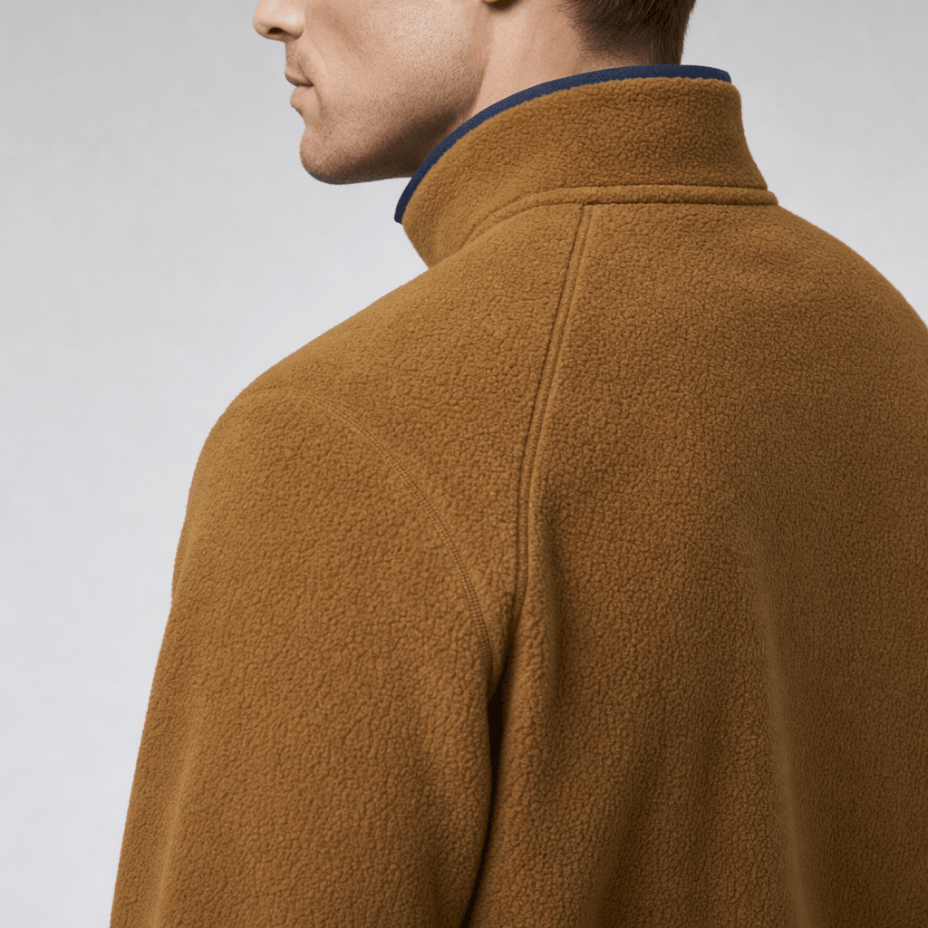 William Long Pile Sherpa Fleece Jacket – Full Zip High Stand Collar Chest Pocket Raglan Outerwear