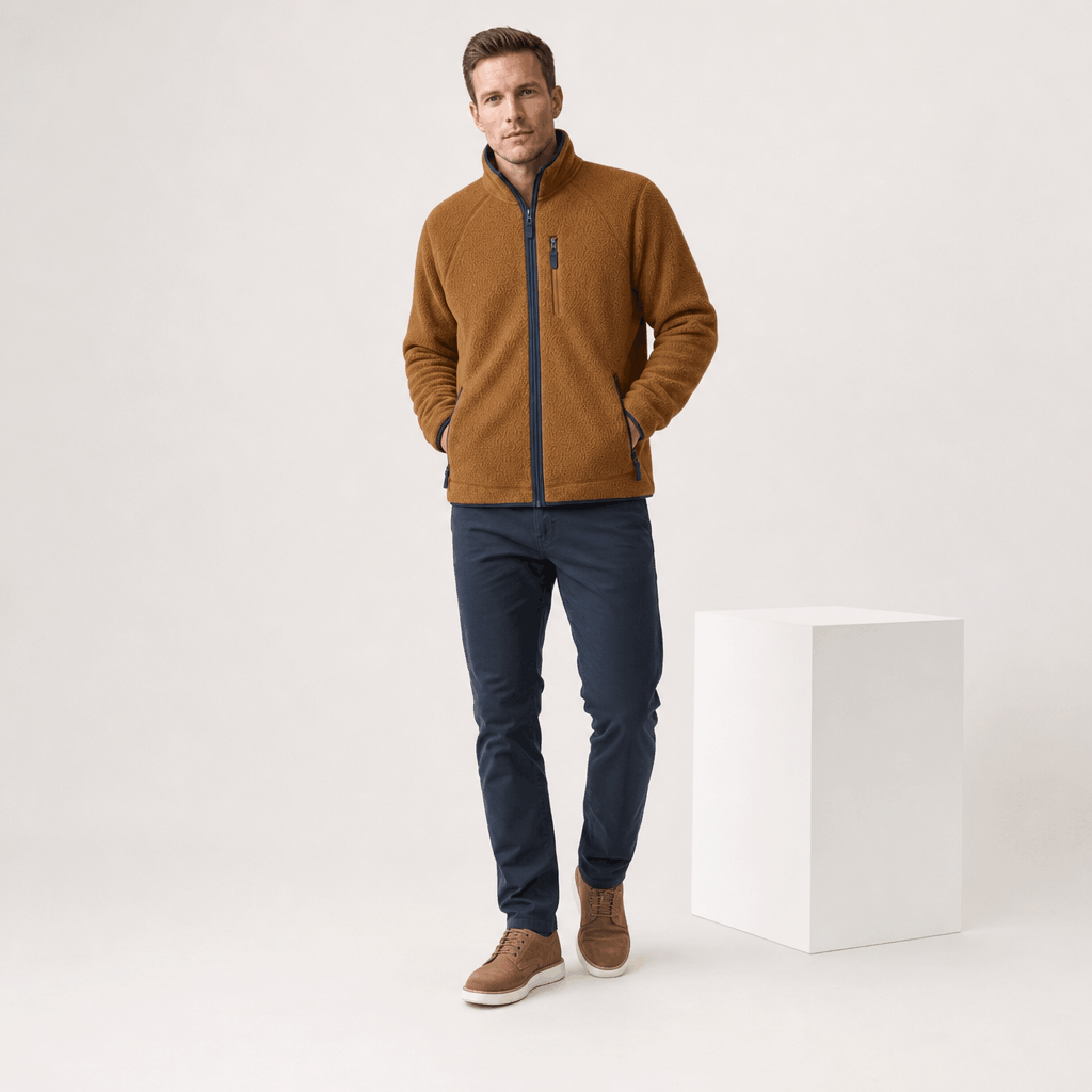 William Long Pile Sherpa Fleece Jacket – Full Zip High Stand Collar Chest Pocket Raglan Outerwear