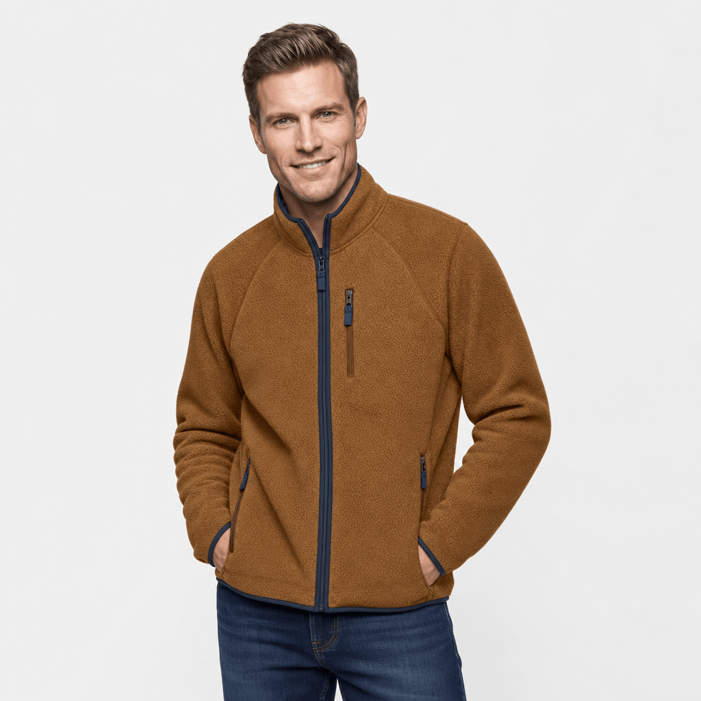 William Long Pile Sherpa Fleece Jacket – Full Zip High Stand Collar Chest Pocket Raglan Outerwear