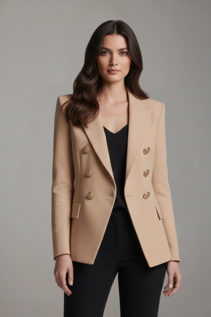 Rebecca | Women’s Double-Breasted Blazer with Gold-Tone Buttons