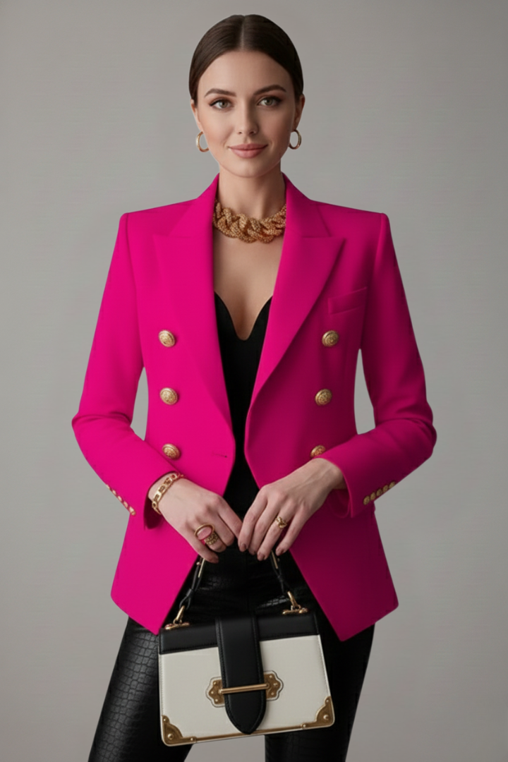 Rebecca | Women’s Double-Breasted Blazer with Gold-Tone Buttons