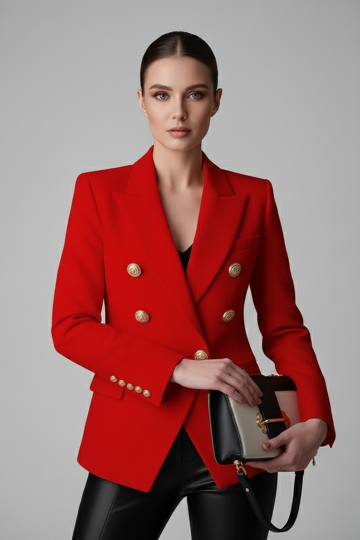 Rebecca | Women’s Double-Breasted Blazer with Gold-Tone Buttons