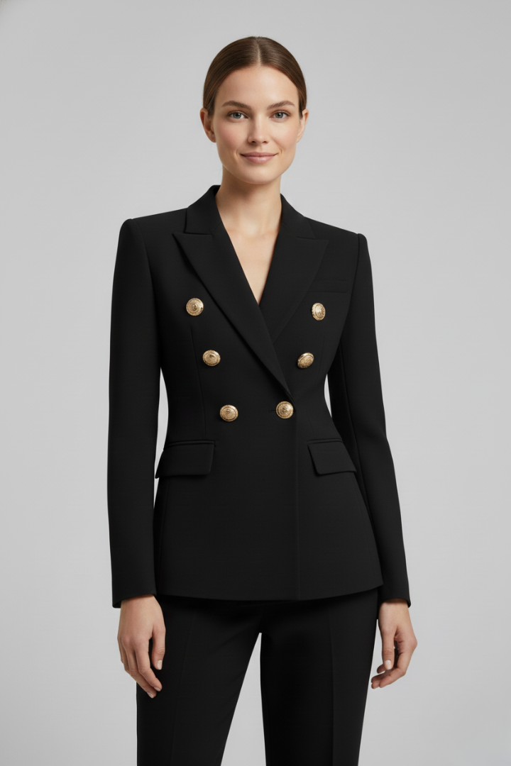 Rebecca | Women’s Double-Breasted Blazer with Gold-Tone Buttons