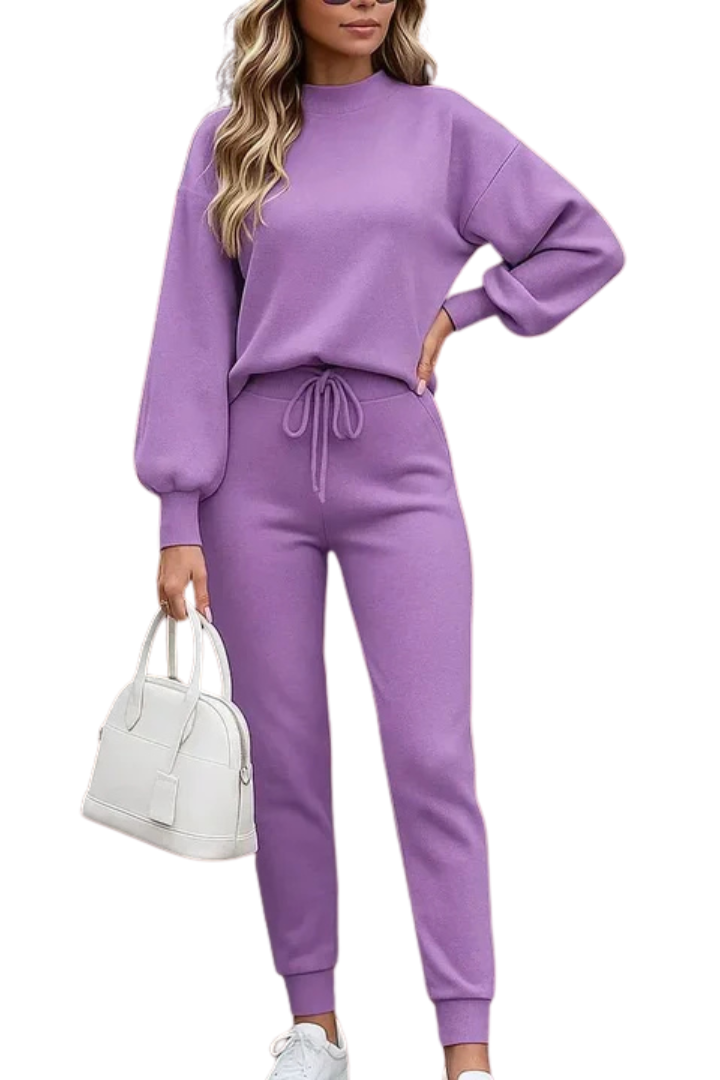 Women's Casual Two-Piece Lounge Set with Joggers