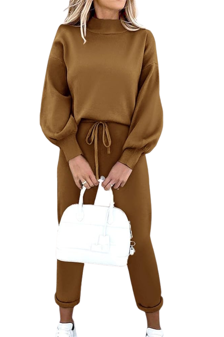 Women's Casual Two-Piece Lounge Set with Joggers