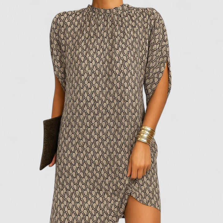 Wynne | Blush Mock Neck Midi Dress