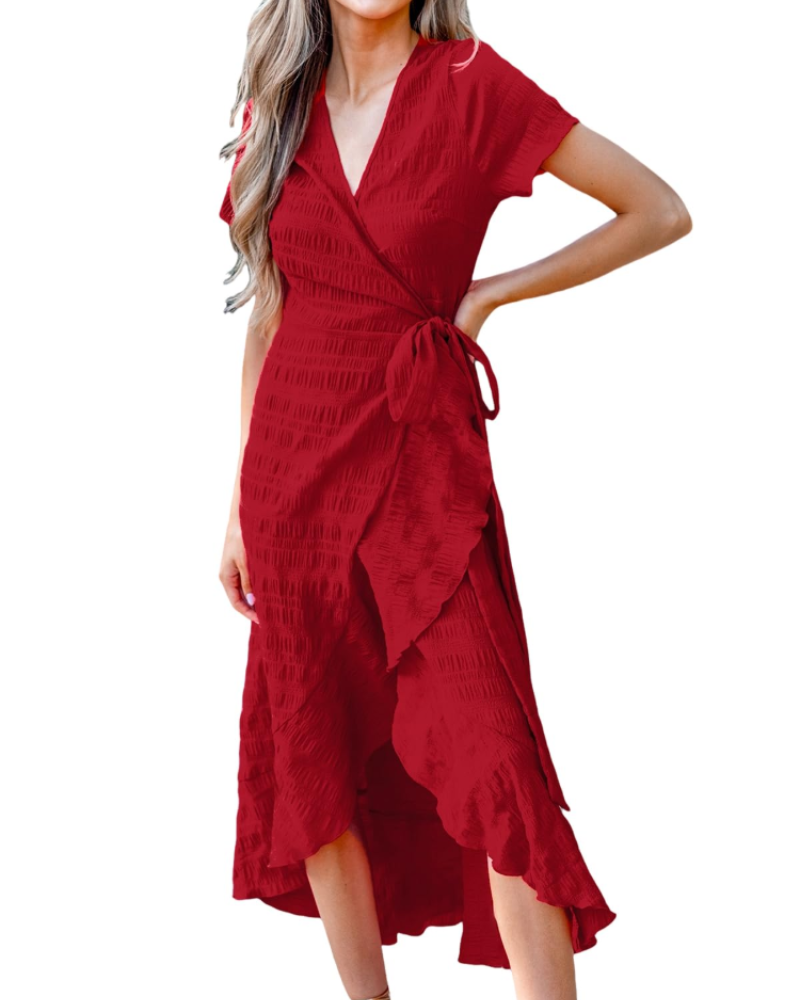 Women's Floral Maxi Dress | V-Neck Wrap Style