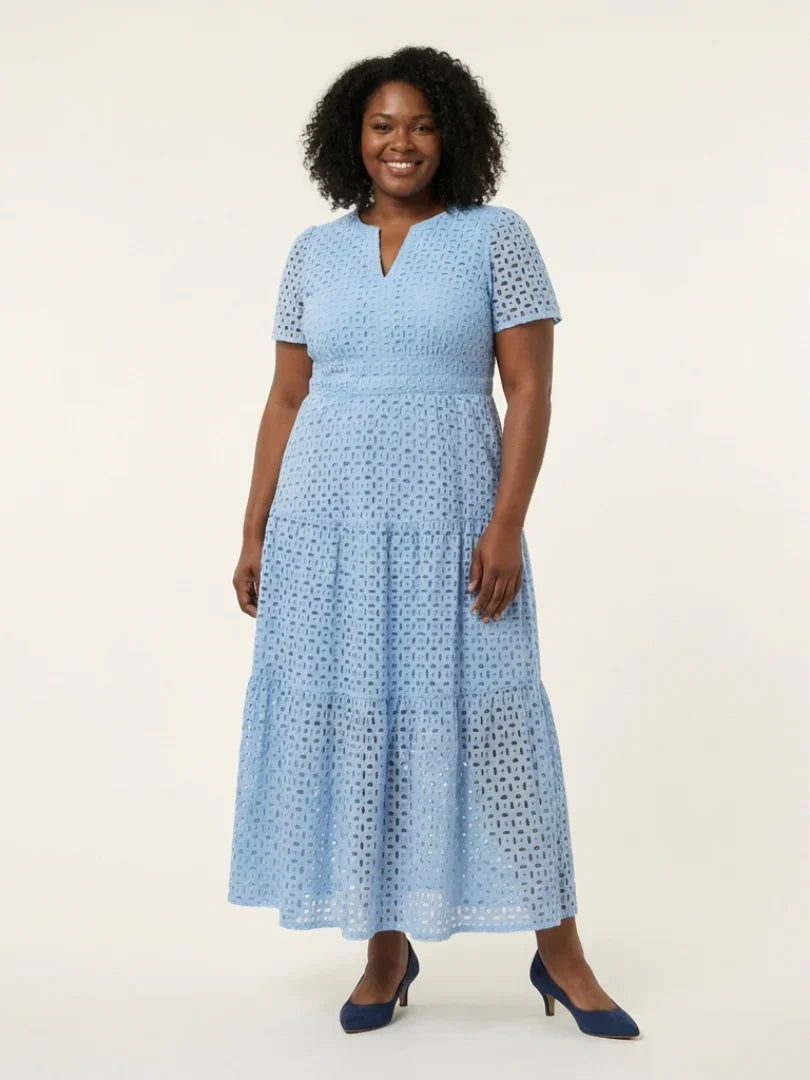 Verena | Eyelet Tiered Midi Dress