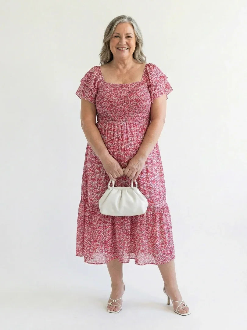 Florentine | Floral Off-Shoulder Midi Dress