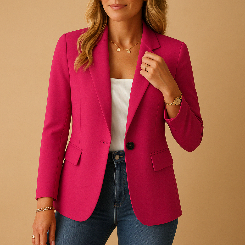 Women's Fitted Tailored Blazer with Single Button