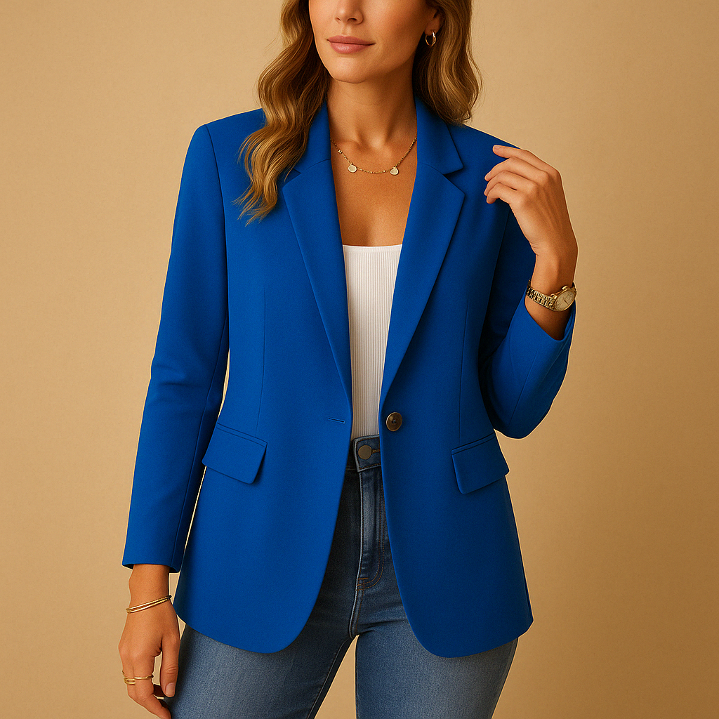 Women's Fitted Tailored Blazer with Single Button