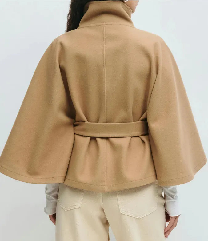 Honor | Cape Belted High-Neck Winter Coat