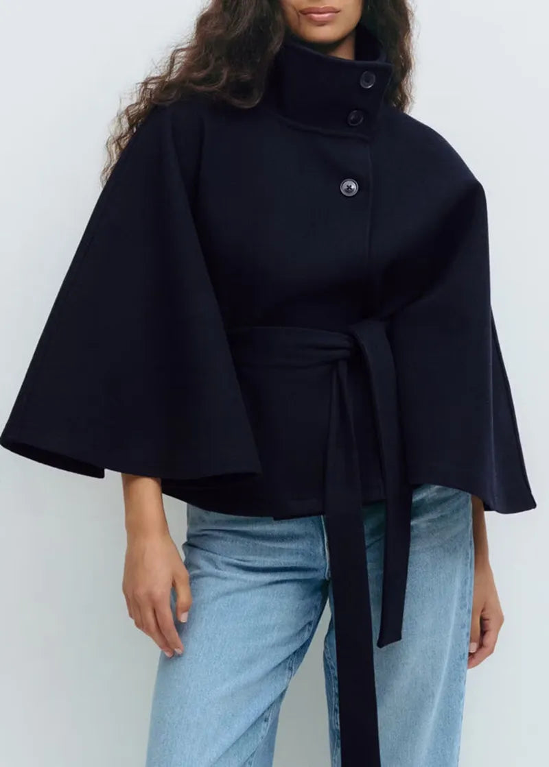 Honor | Cape Belted High-Neck Winter Coat