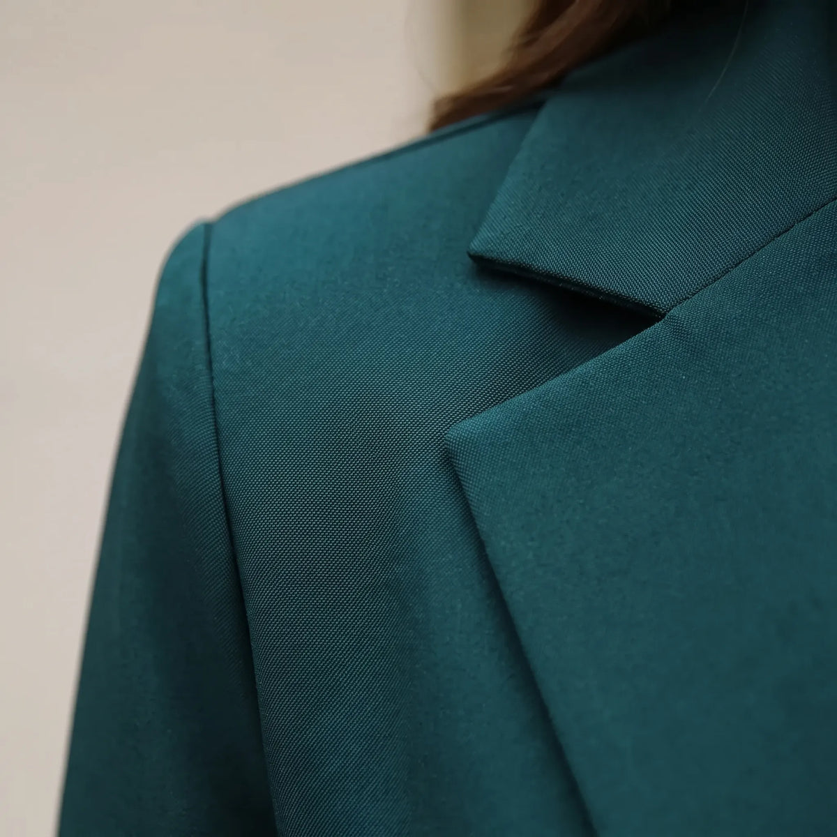 Women's Single-Breasted Trouser Suit with Notched Lapel