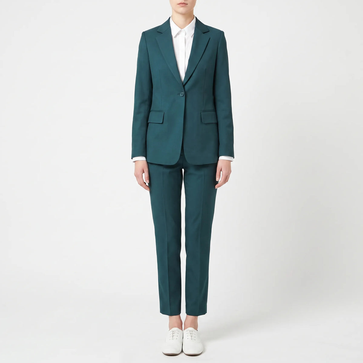 Women's Single-Breasted Trouser Suit with Notched Lapel