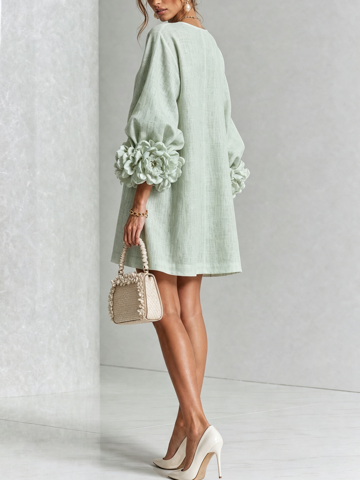 Alice - Sculptural Puff Sleeve Floral Mini Dress