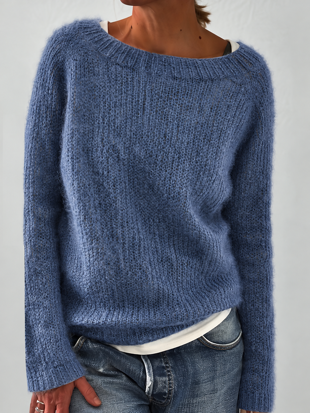 Tilda Fluffy Wide Neck Sweater