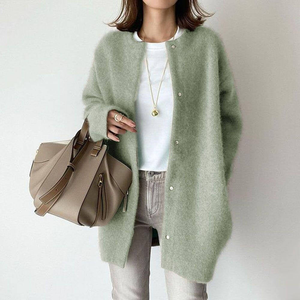 Women's Oversized Soft Knit Cardigan with Button Closure