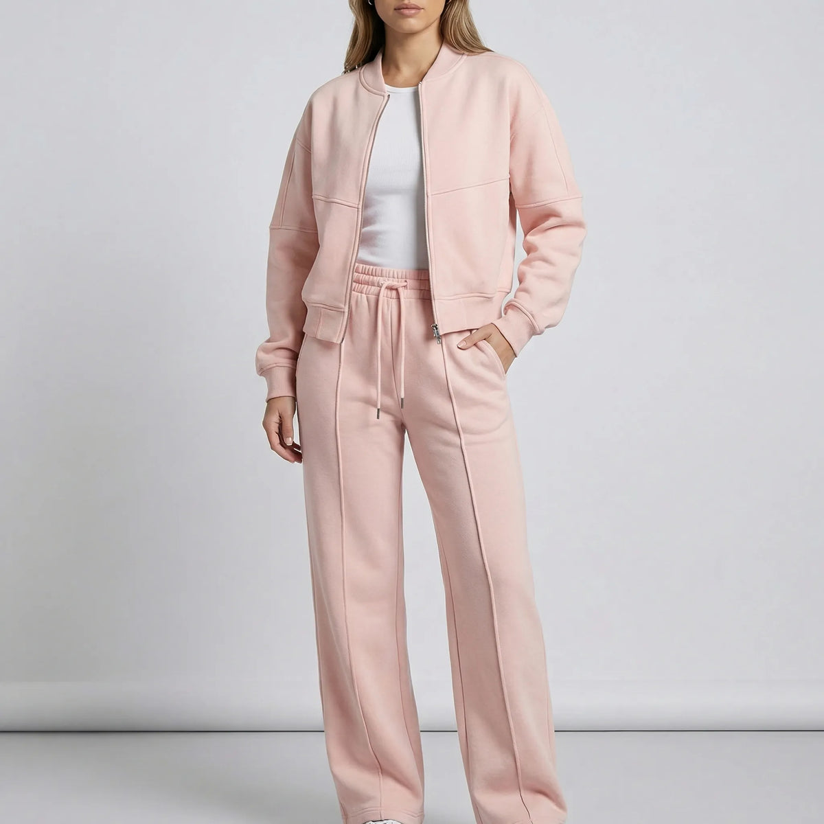 Women's Zip-Up Jacket Tracksuit Set Two-Piece
