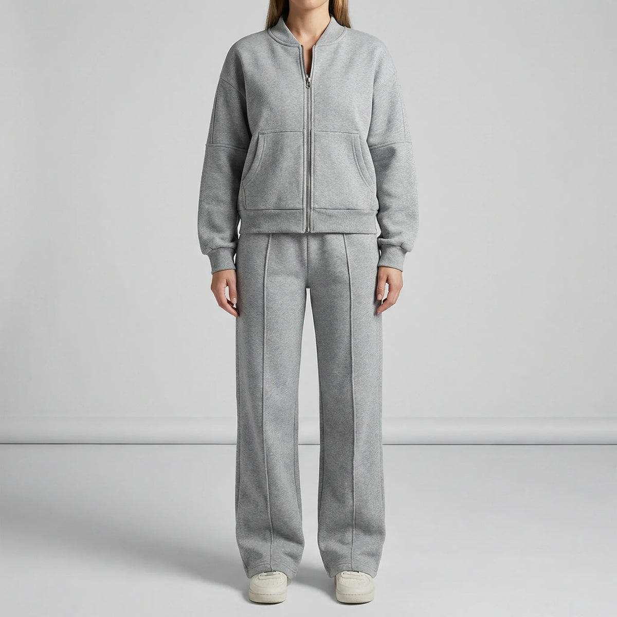 Women's Zip-Up Jacket Tracksuit Set Two-Piece