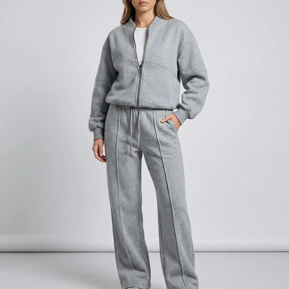Women's Zip-Up Jacket Tracksuit Set Two-Piece