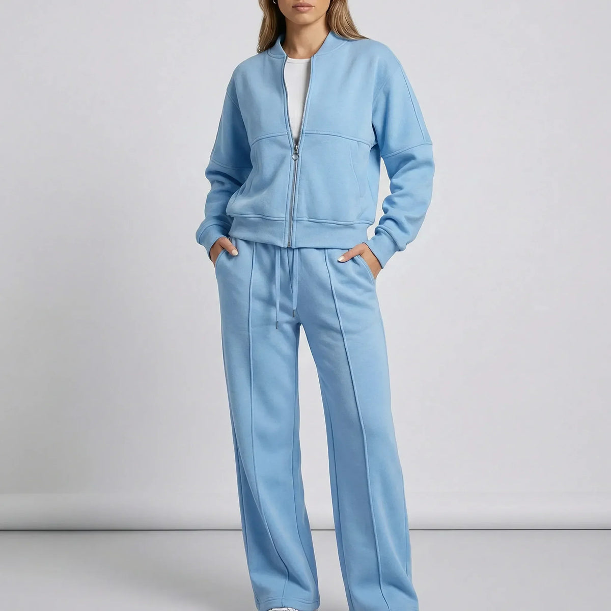 Women's Zip-Up Jacket Tracksuit Set Two-Piece