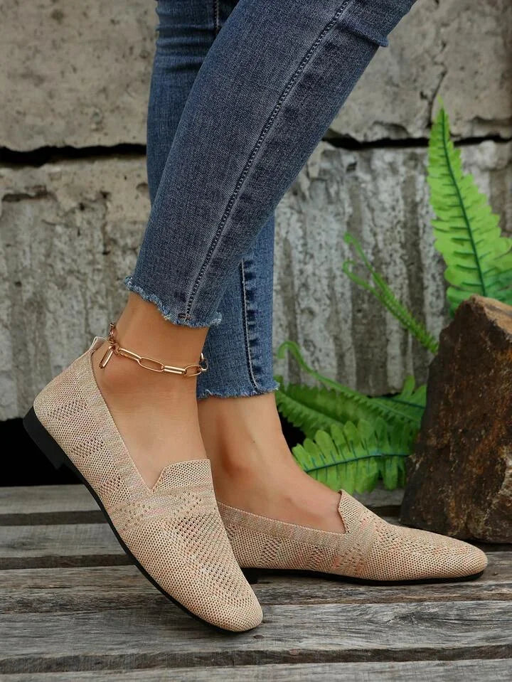 Women's Embellished Ballet Flats with Pearl Ankle Strap