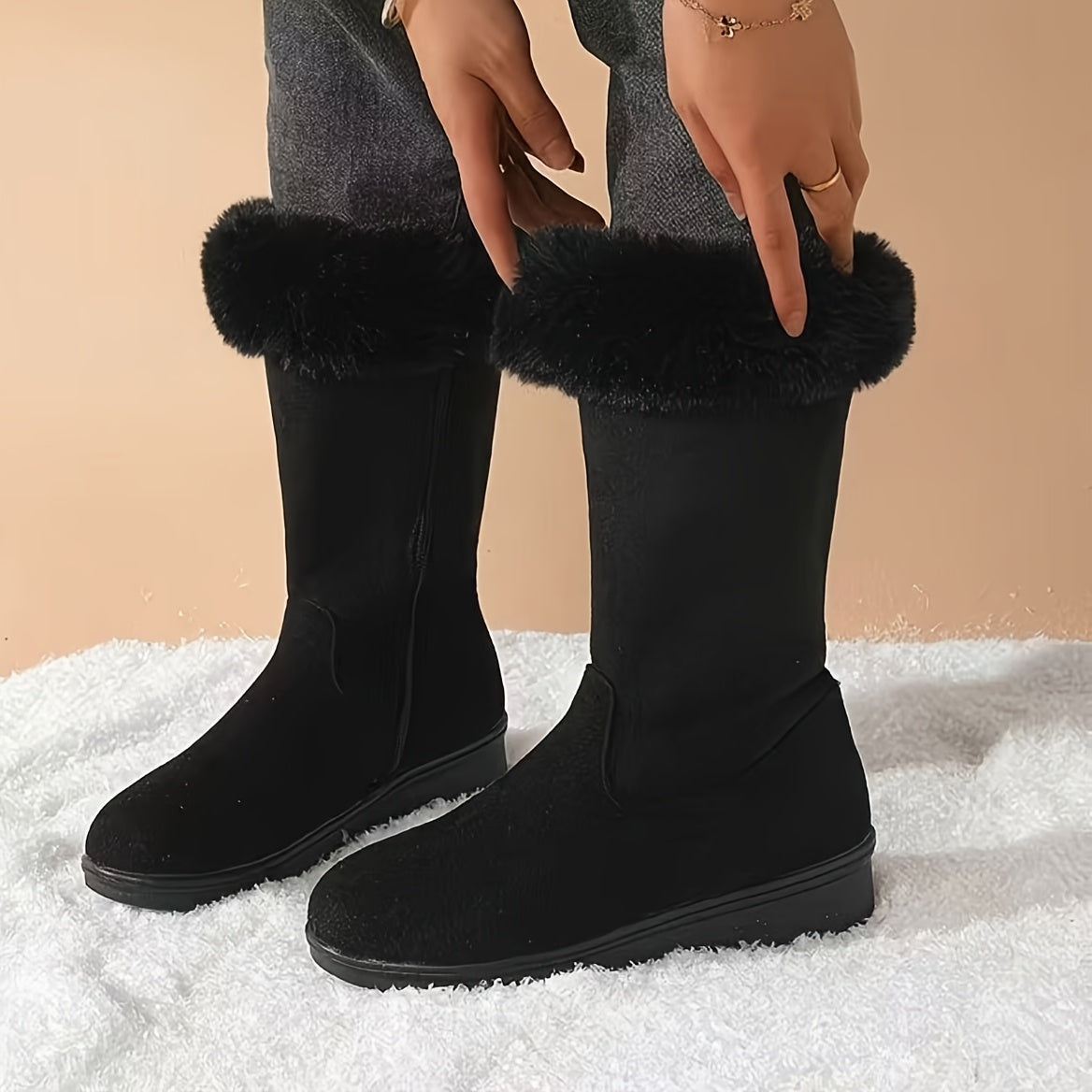 Solveig | Cuffed Mid Calf Snow Winter Boots