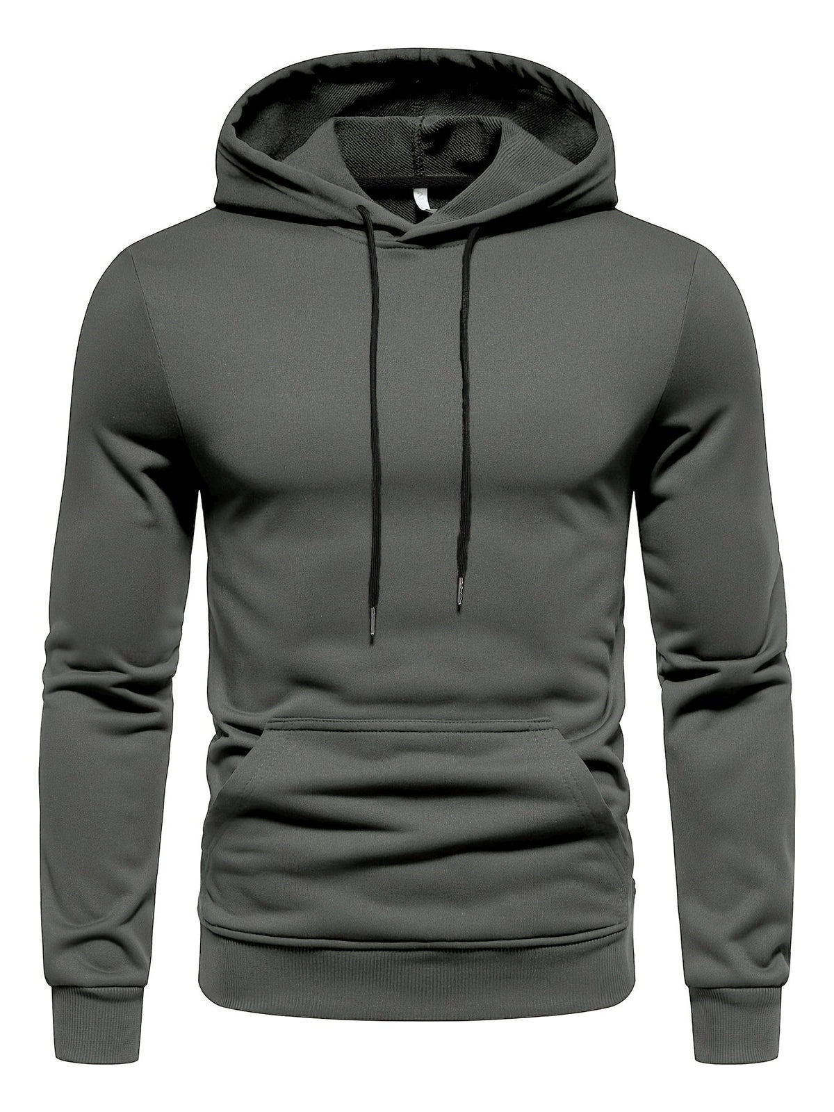 SOLID DRAWSTRING HOODIE FOR MEN