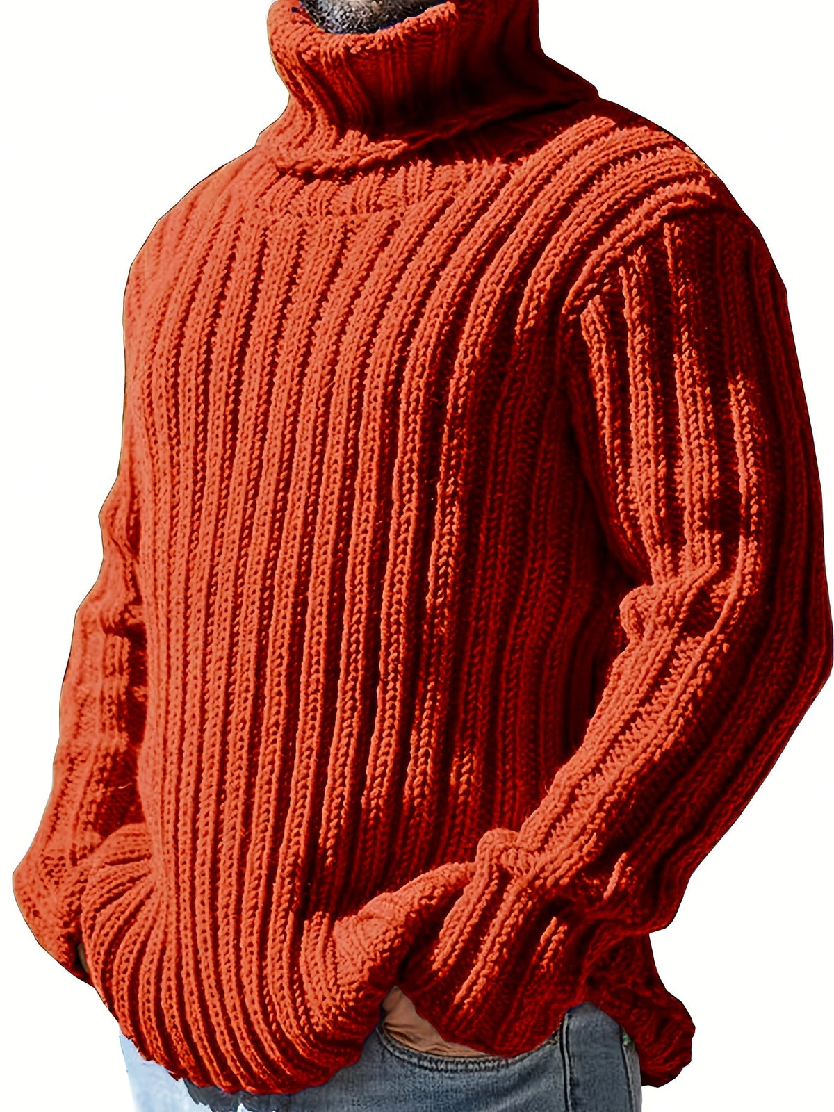 HIGH NECK KNIT PULLOVER FOR MEN
