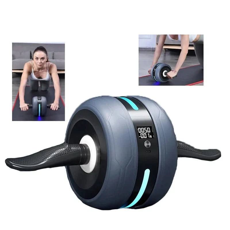 Ab Wheel | Automatic Rebound & Non-Slip | Built-In Counter