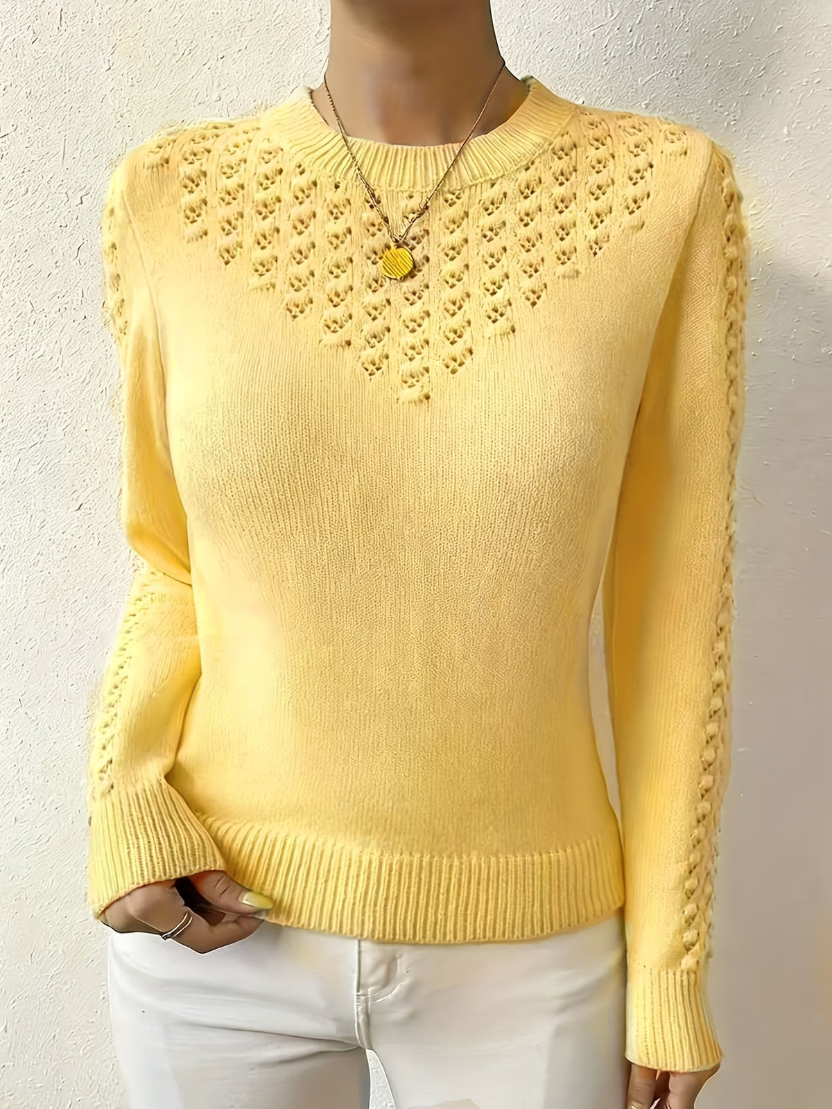 Bettany | Pointelle Crew Neck Sweater