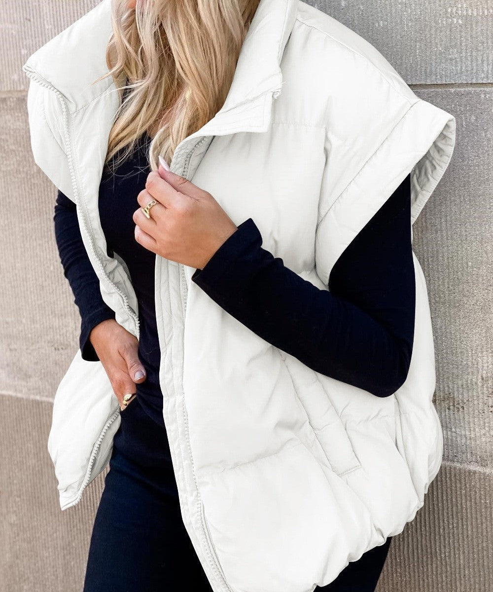 Layla | Women's Quilted Puffer Vest High Collar Sleeveless