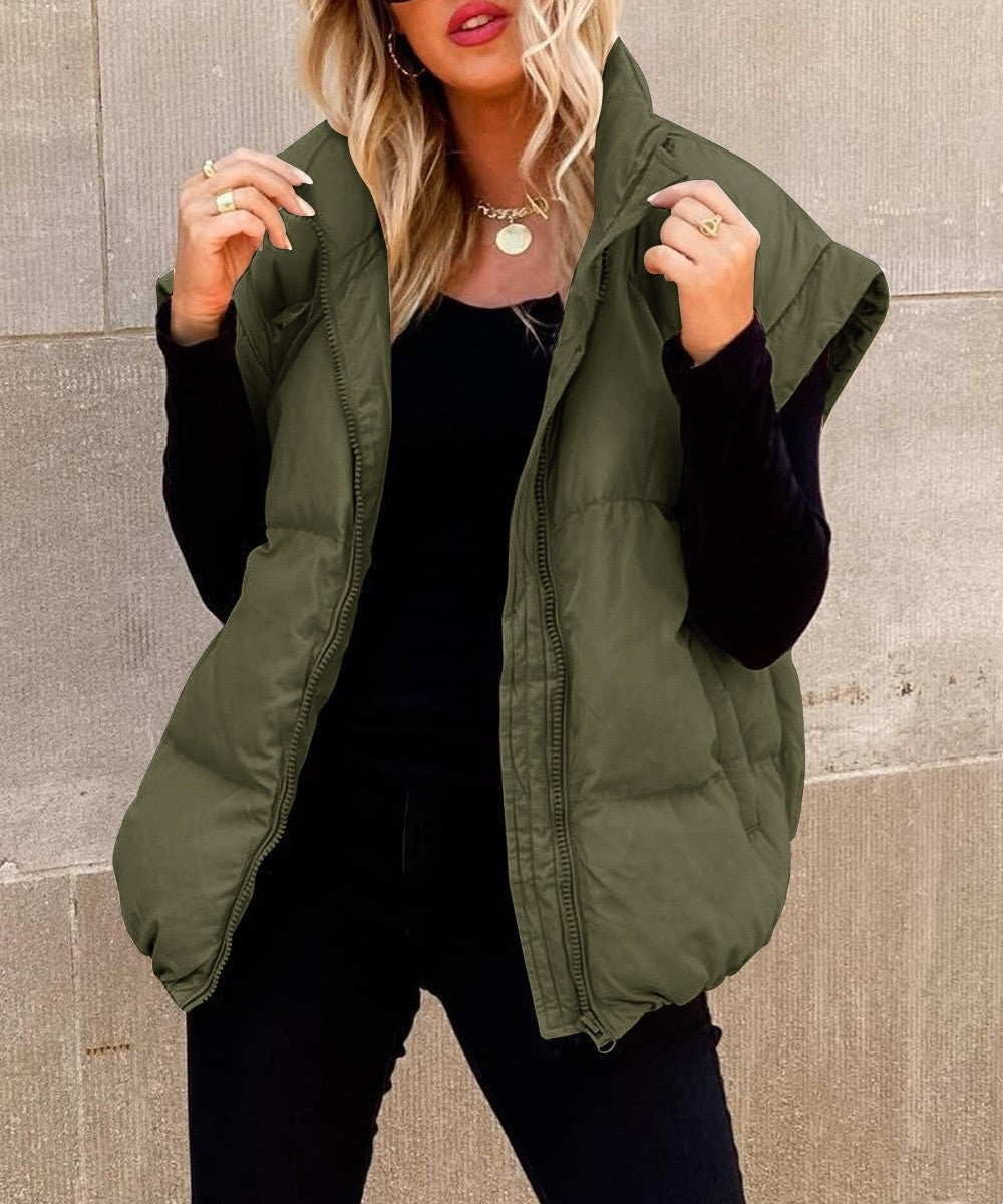 Layla | Women's Quilted Puffer Vest High Collar Sleeveless