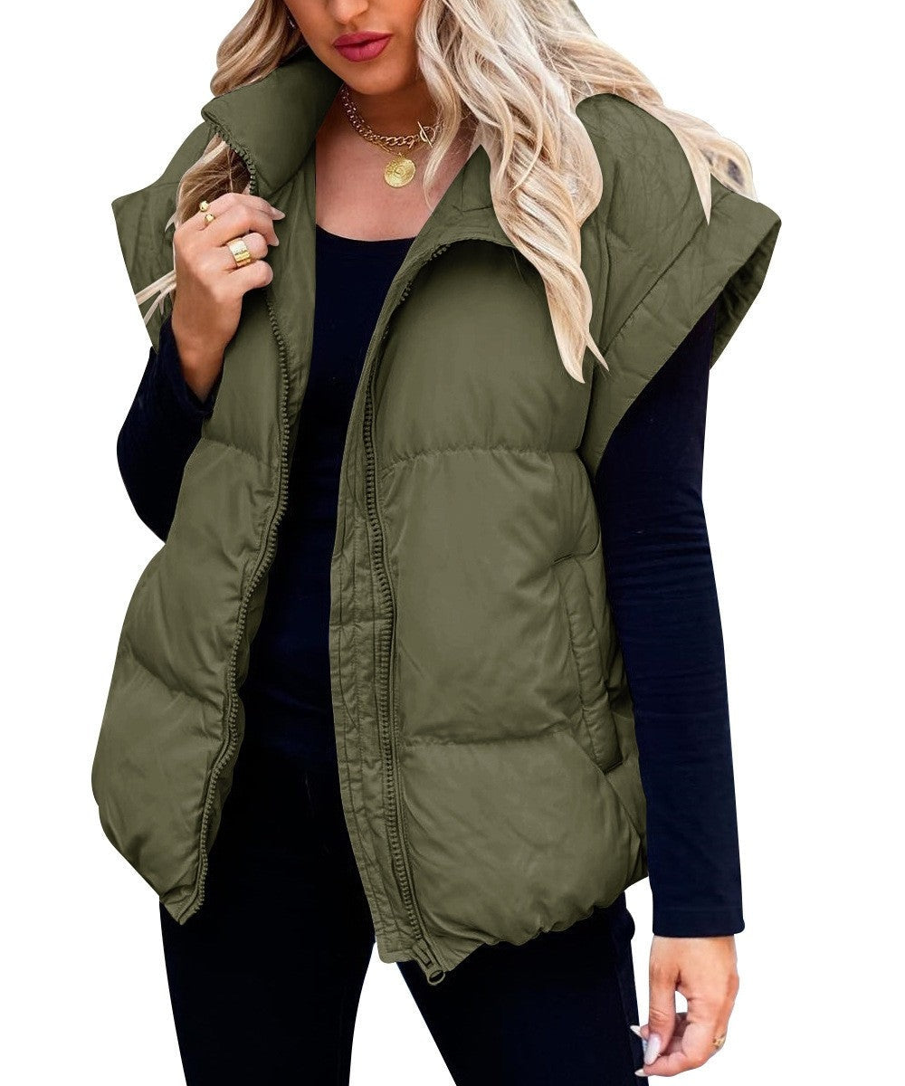 Layla | Women's Quilted Puffer Vest High Collar Sleeveless