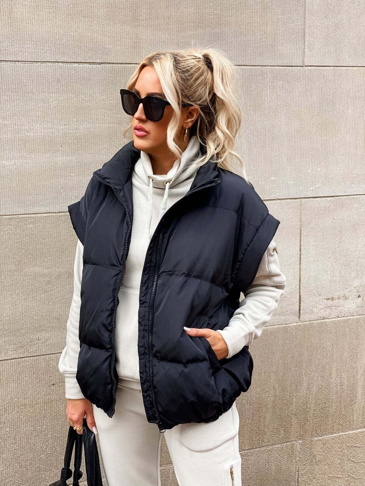 Layla | Women's Quilted Puffer Vest High Collar Sleeveless