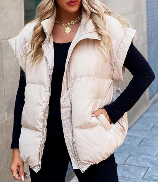 Layla | Women's Quilted Puffer Vest High Collar Sleeveless