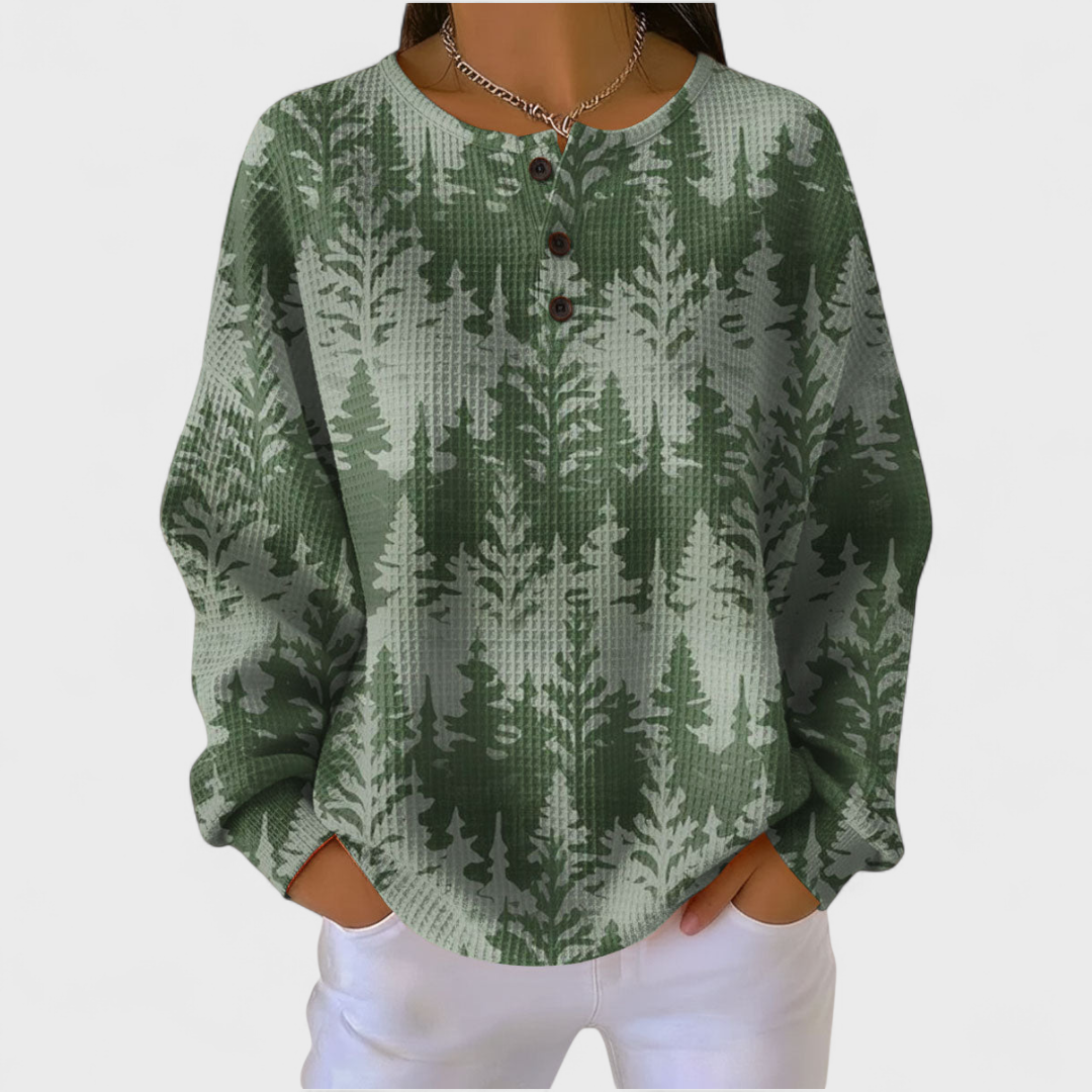 Olivia | Women's Christmas Sweatshirt Crewneck Holiday Print Long Sleeve