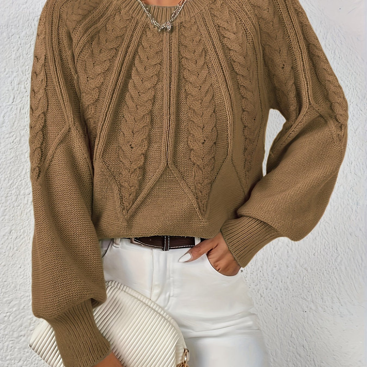 Eleanor | Oversized Cable Knit Sweater