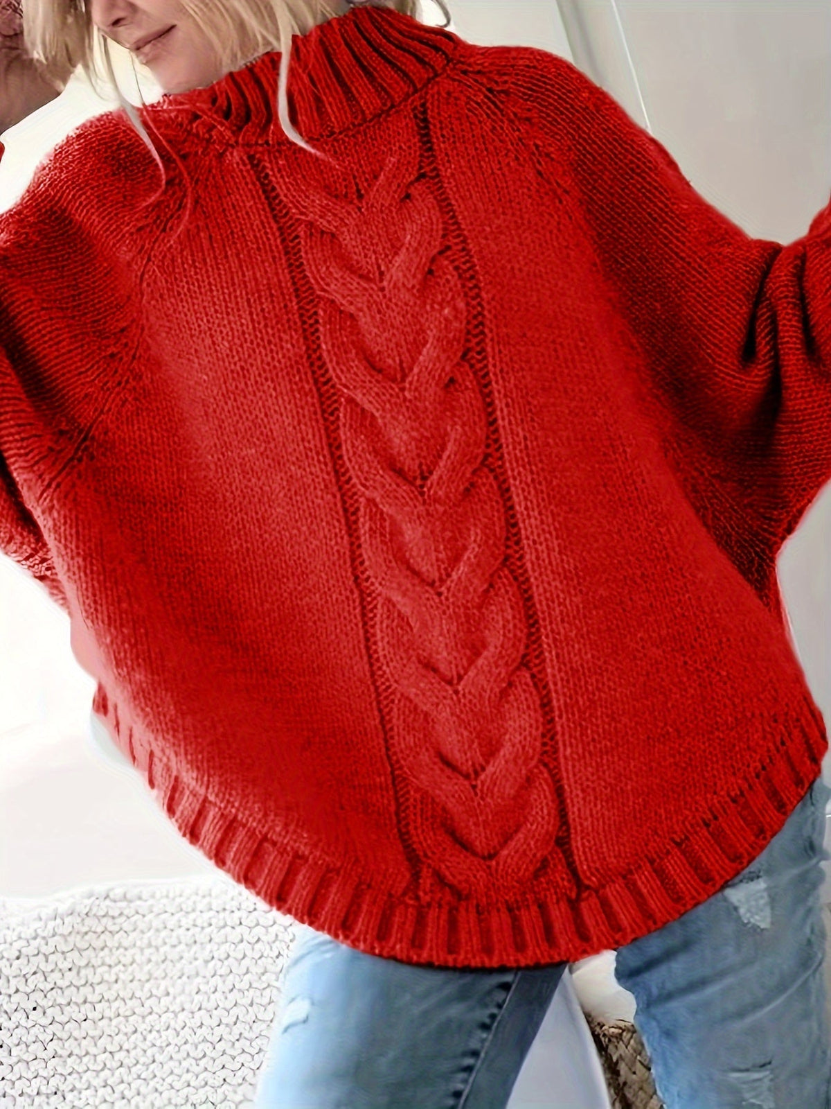 Gwendolyn | Cable Knit High Neck Winter Turtleneck Sweater