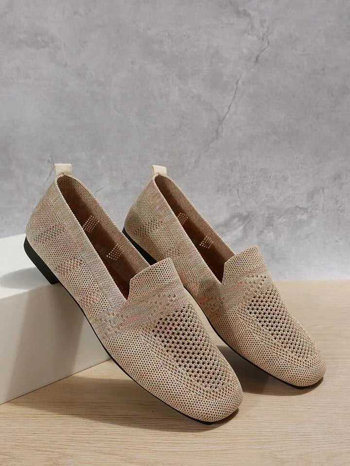 Women's Embellished Ballet Flats with Pearl Ankle Strap