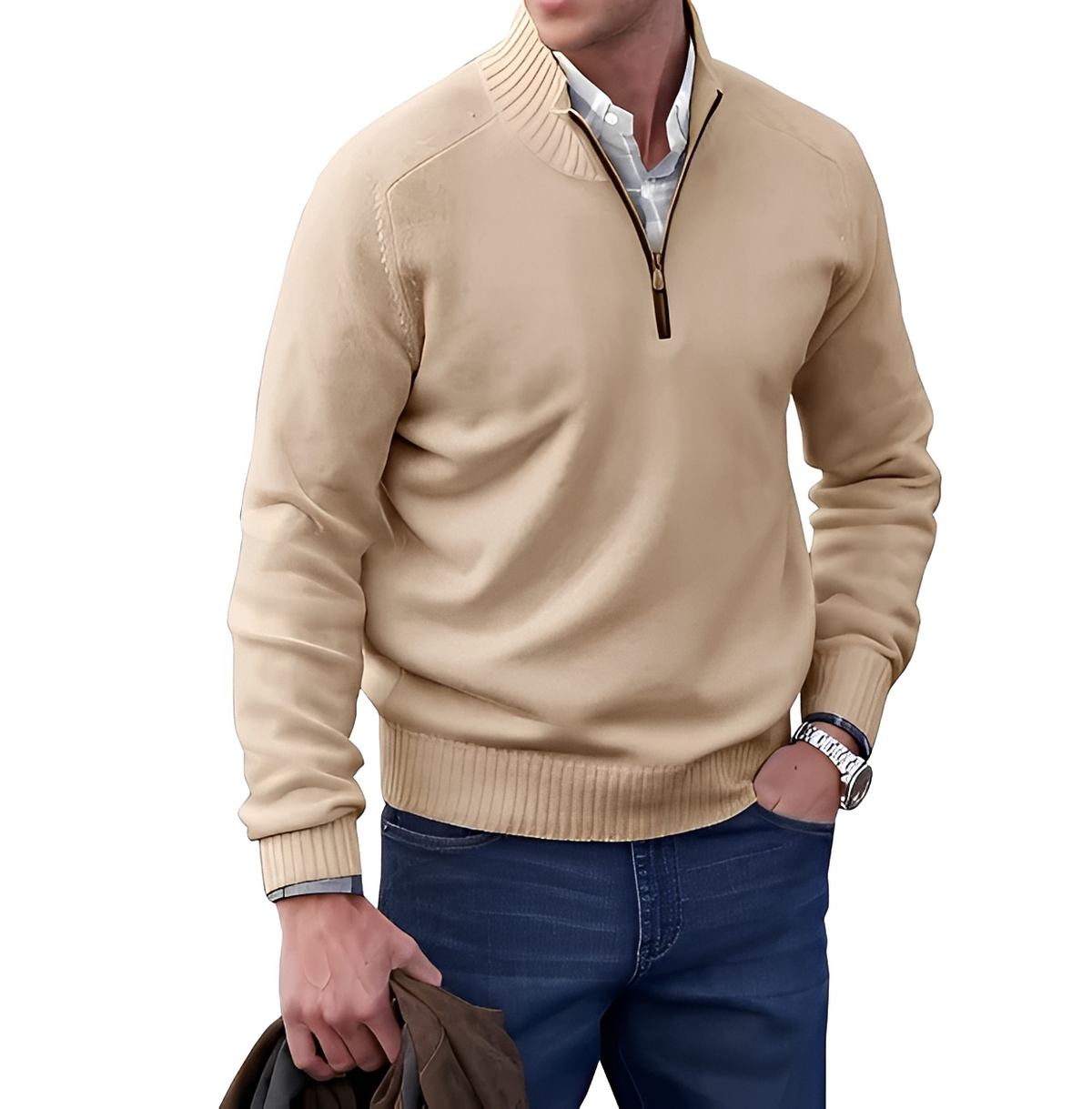 Gabriel - Warm and cozy sweater with zipper collar