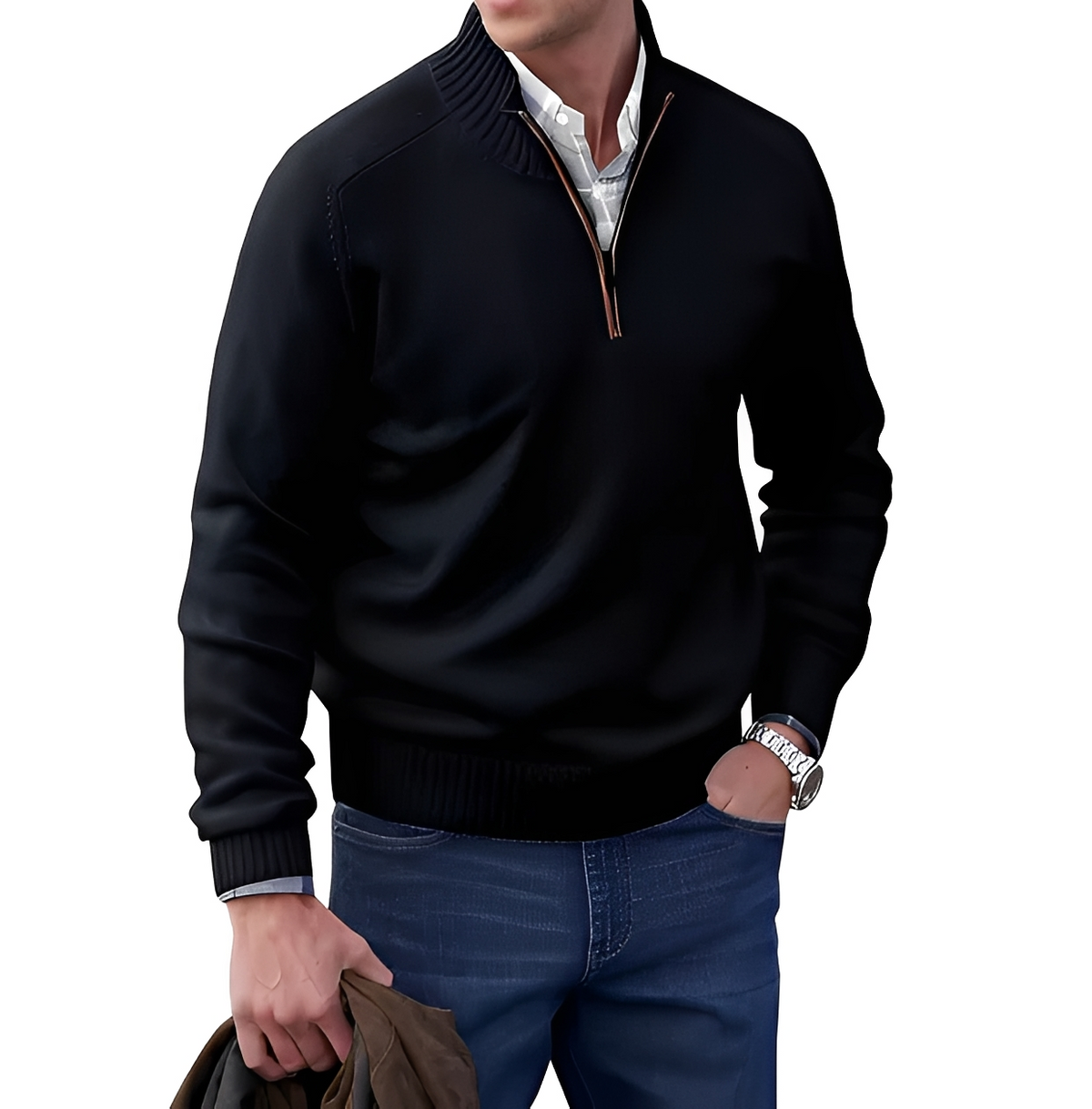 Gabriel - Warm and cozy sweater with zipper collar