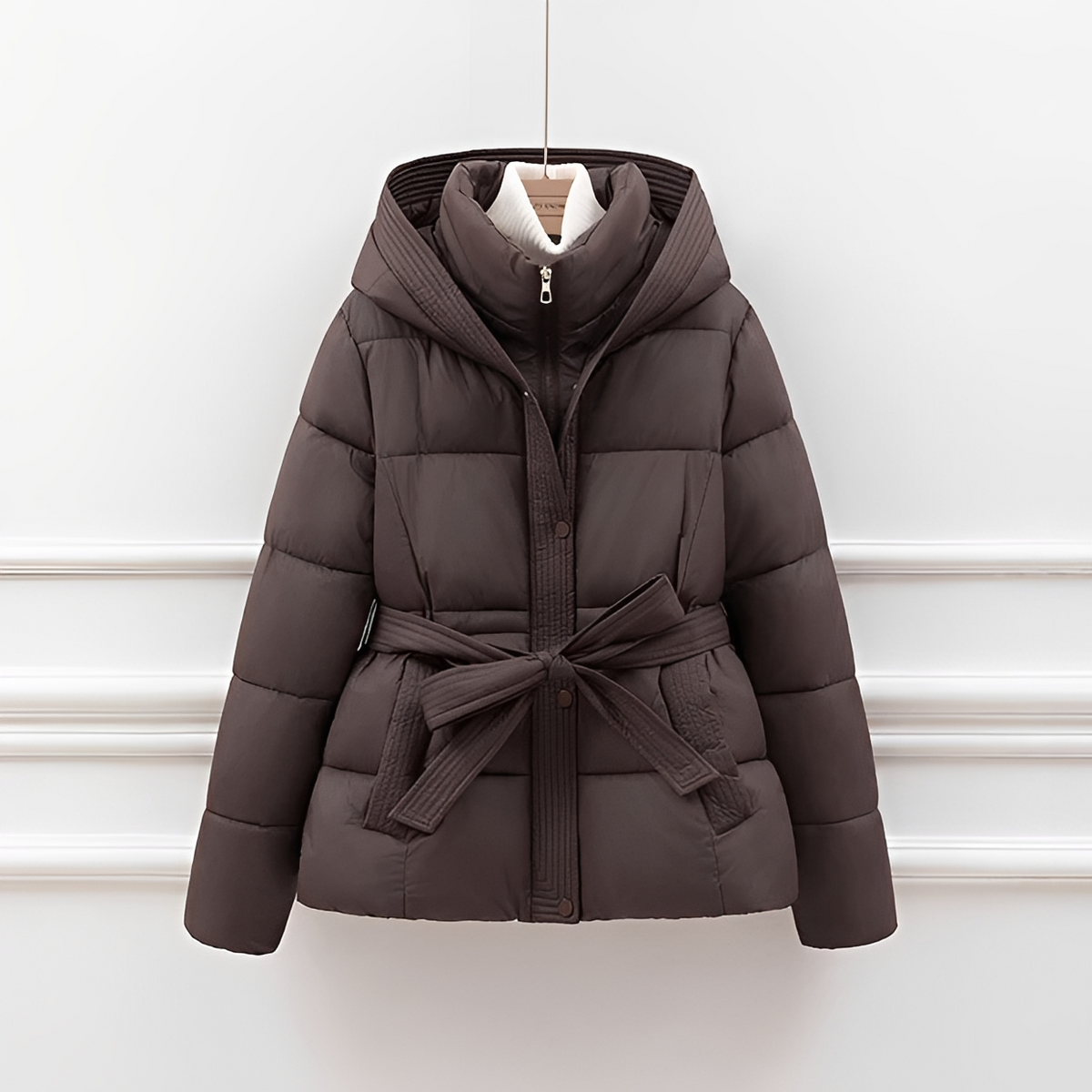 Jackalyn - Cozy jacket with hood and belt