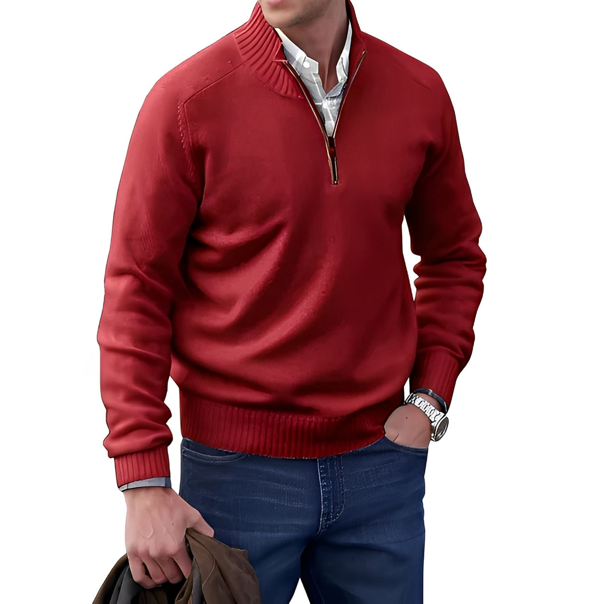 Gabriel - Warm and cozy sweater with zipper collar