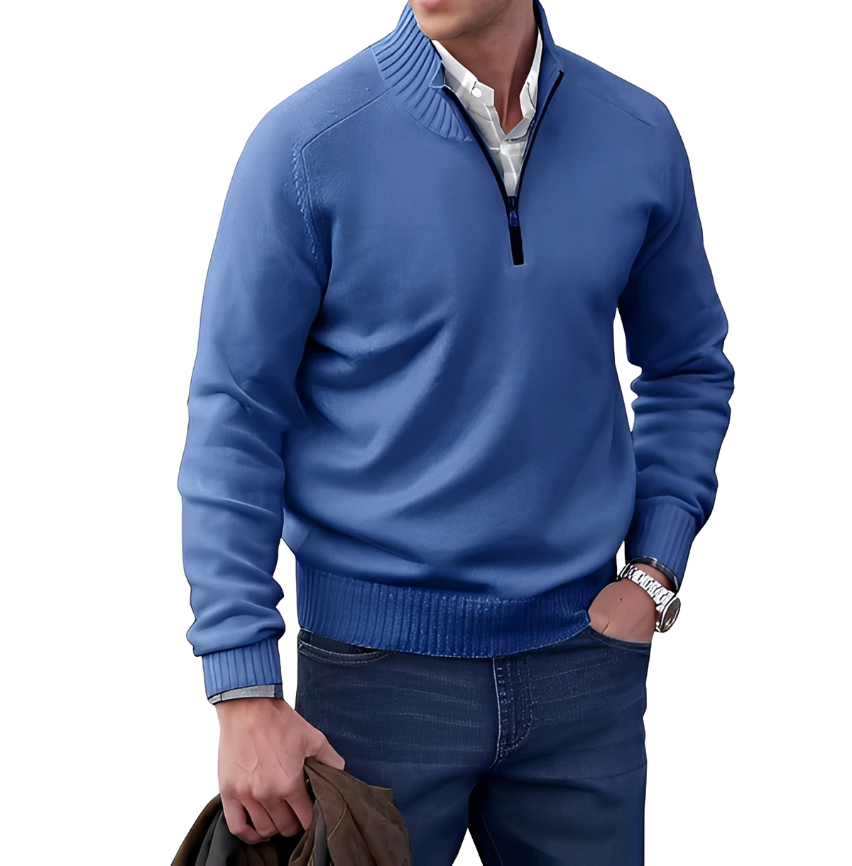 Gabriel - Warm and cozy sweater with zipper collar