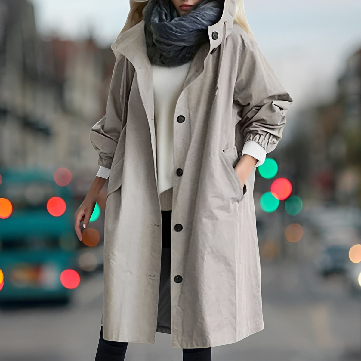 Bethany - Resistant hooded raincoat
