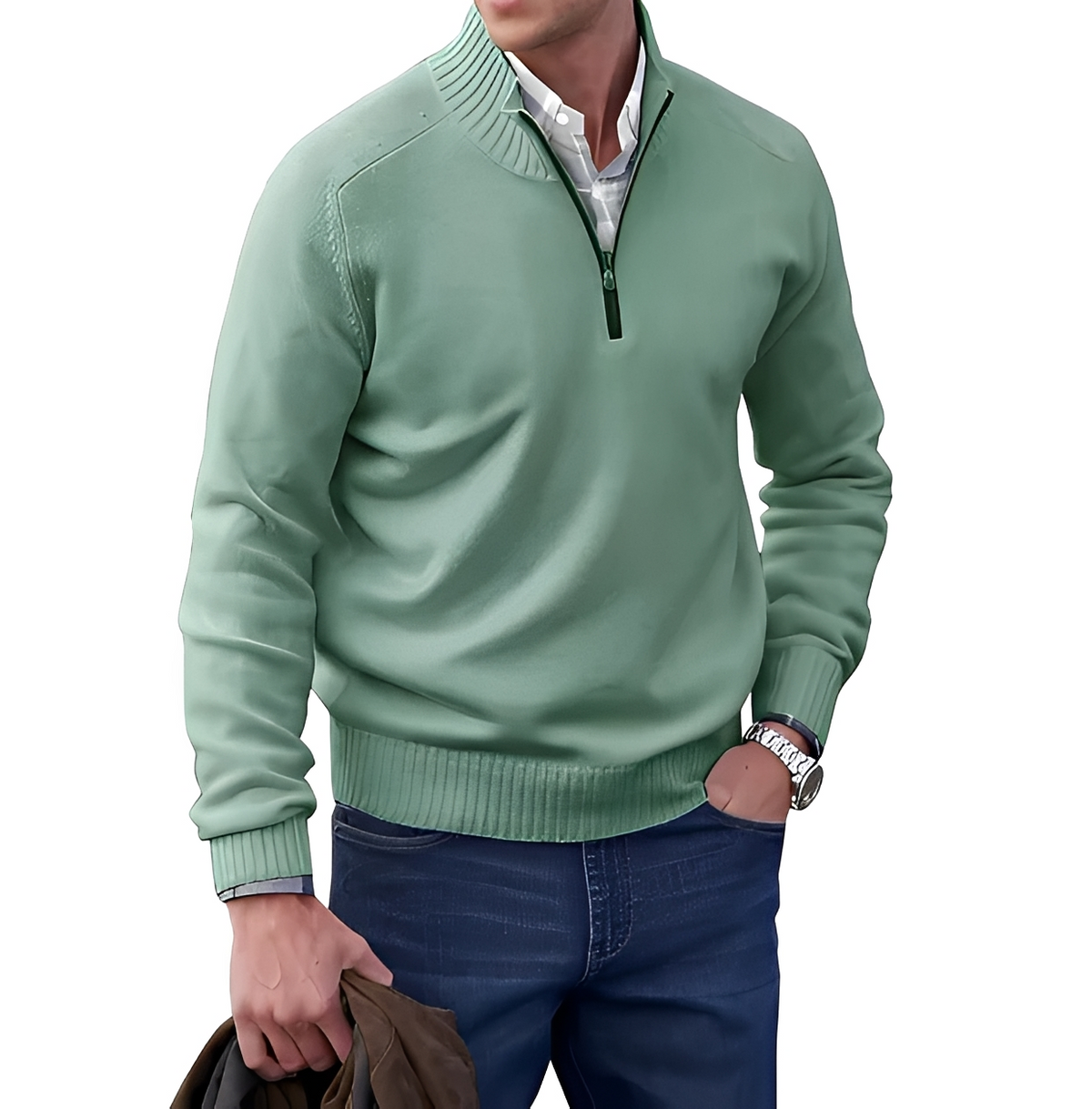 Gabriel - Warm and cozy sweater with zipper collar