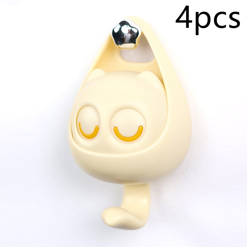 Adhesive Wall Hook Coat with Mechanical Cat Eye Design No Drill Brass